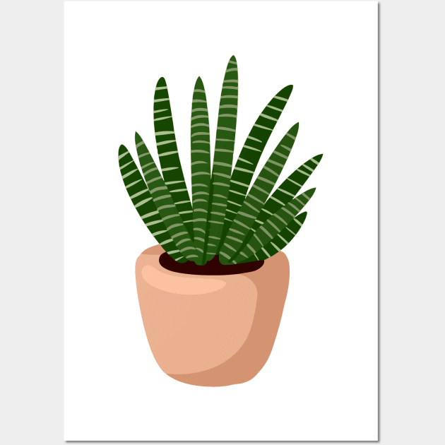 Potted Succulent Wall Art by oixxoart